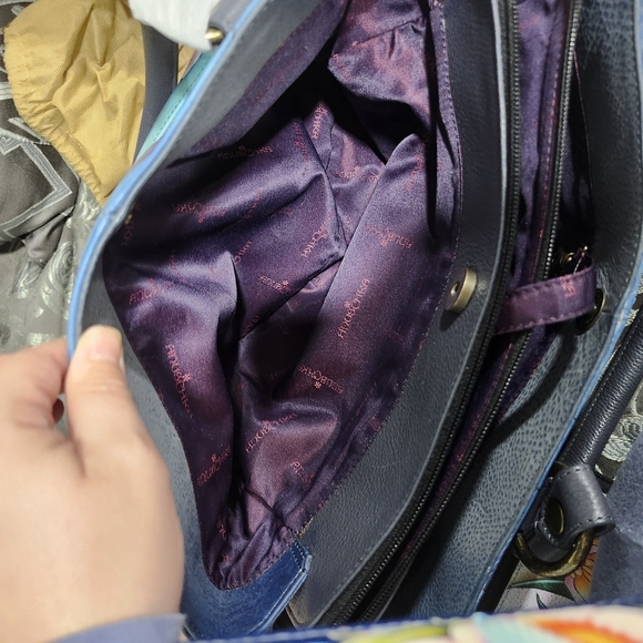 Anuschka Midnight Peacock Purse And Wallet  Handpainted Genuine Leather - Picture 14 of 15